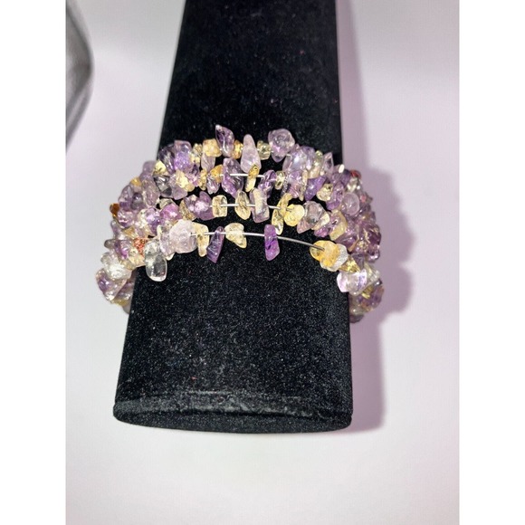 Amethyst Chips Wrap Around Wire Bracelet & Earrings! - Picture 10 of 10